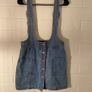 Denim Skirt Overalls